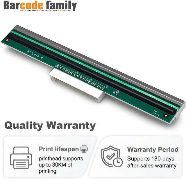 Alt view image 6 of 7 - 257341-003 T2N 4" 203DPI Thermal Printhead for Printronix T2N