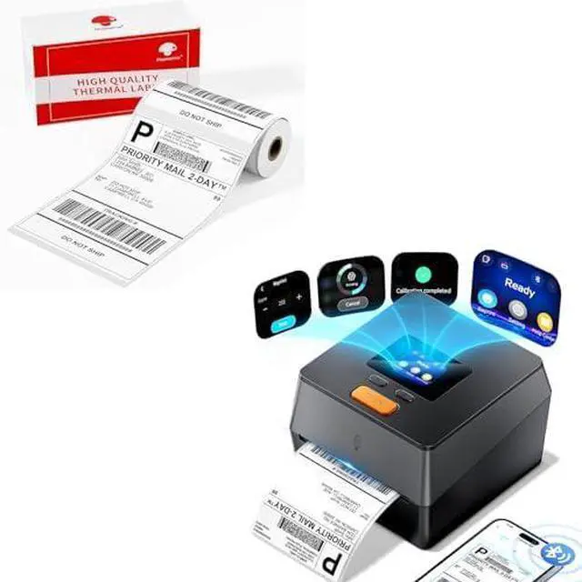 Main image of Phomemo D420D Shipping Label Printer & Packs of 55pcs 4x6 Labels