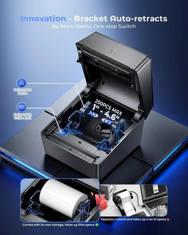 Alt view image 4 of 5 - Phomemo D420D Shipping Label Printer & Packs of 55pcs 4x6 Labels