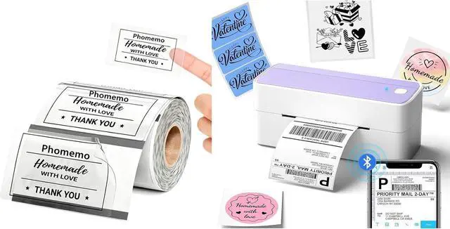 Main image of Phomemo 241BT Bluetooth Shipping Label Printer & 2.25x1.25 Inch Transparent Thermal Labels