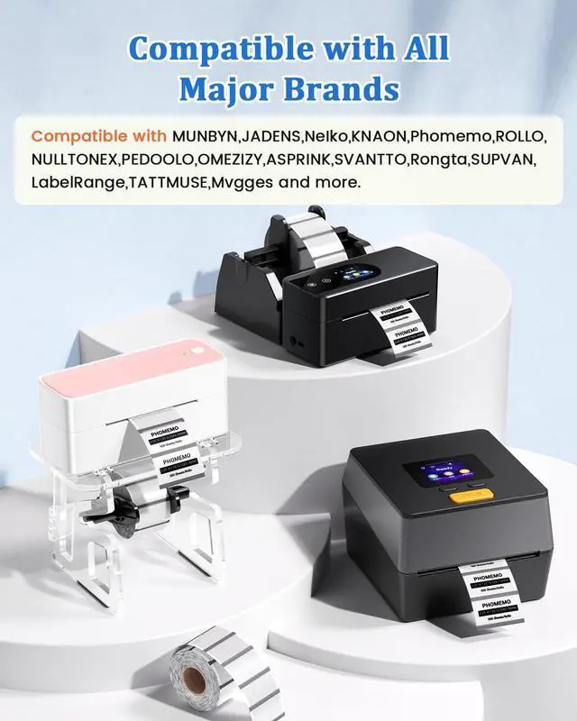Alt view image 6 of 7 - Phomemo 241BT Bluetooth Shipping Label Printer & 2.25x1.25 Inch Transparent Thermal Labels