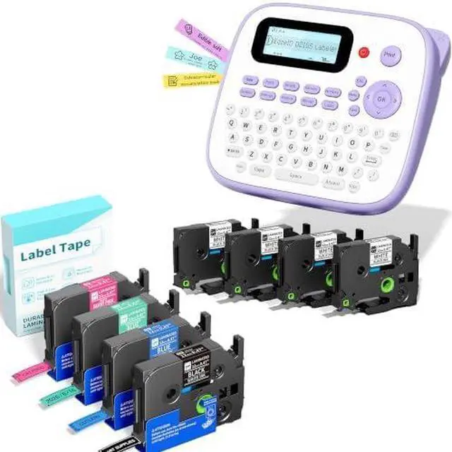 Main image of Label Maker Machine with Color Tapes 8PK Bundle 12mm 0.47 Laminated Tapes, Label Maker Waterproof-Labels, Portable D210S Labeler, Wireless Labeling Machine for Jars Bottle School Supplies