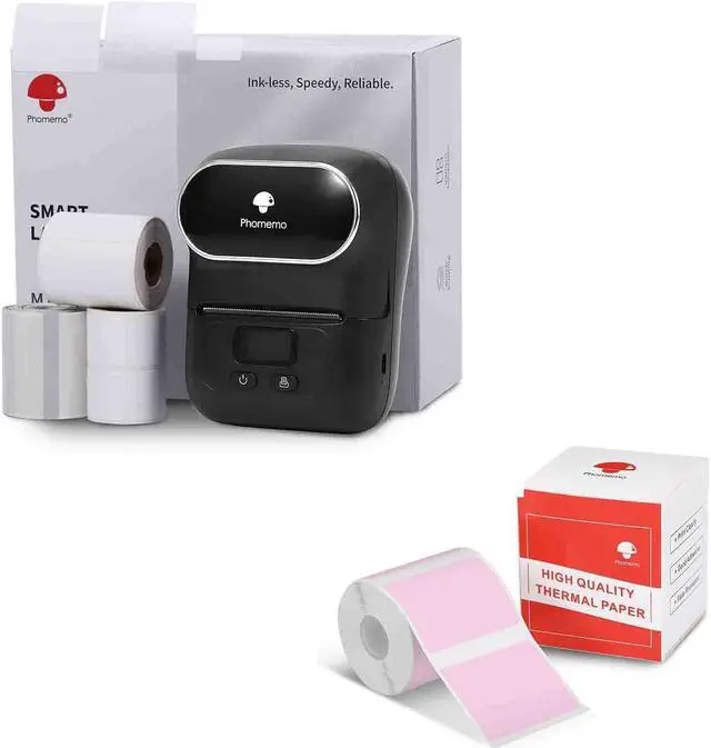 Main image of Phomemo Label Maker Set- M110S Bluetooth Thermal Printer for Business, Office, School, Home-use, Clothing Labels, Black