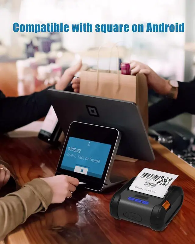 Alt view image 2 of 7 - ZYWELL ZM04 2.0 Bluetooth Thermal Receipt Print & Label Print Two-in-One,Works with Android Square Supprot 58mm/80mm, Bluetooth Support iOS, NO WiFi