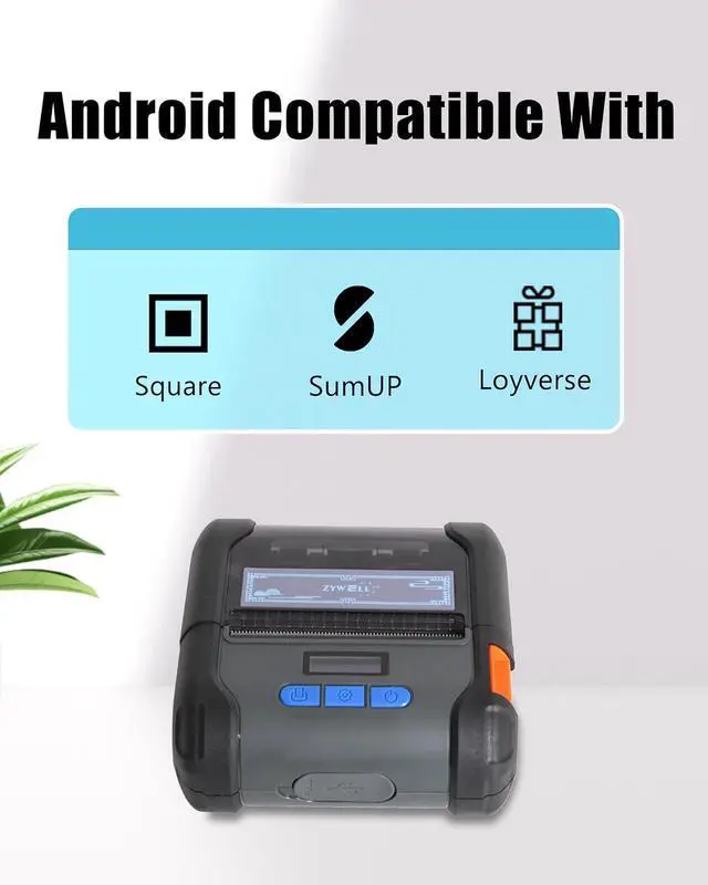 Alt view image 7 of 7 - ZYWELL ZM04 2.0 Bluetooth Thermal Receipt Print & Label Print Two-in-One,Works with Android Square Supprot 58mm/80mm, Bluetooth Support iOS, NO WiFi