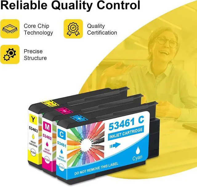 Alt view image 2 of 6 - Compatible LX1000 LX2000 Ink Cartridge Replacement for Primera 53461 53462 53463 Color Ink with Primera LX1000 LX2000 Color Label Printers(1Cyan 1Magenta 1Yellow, 3 Pack)