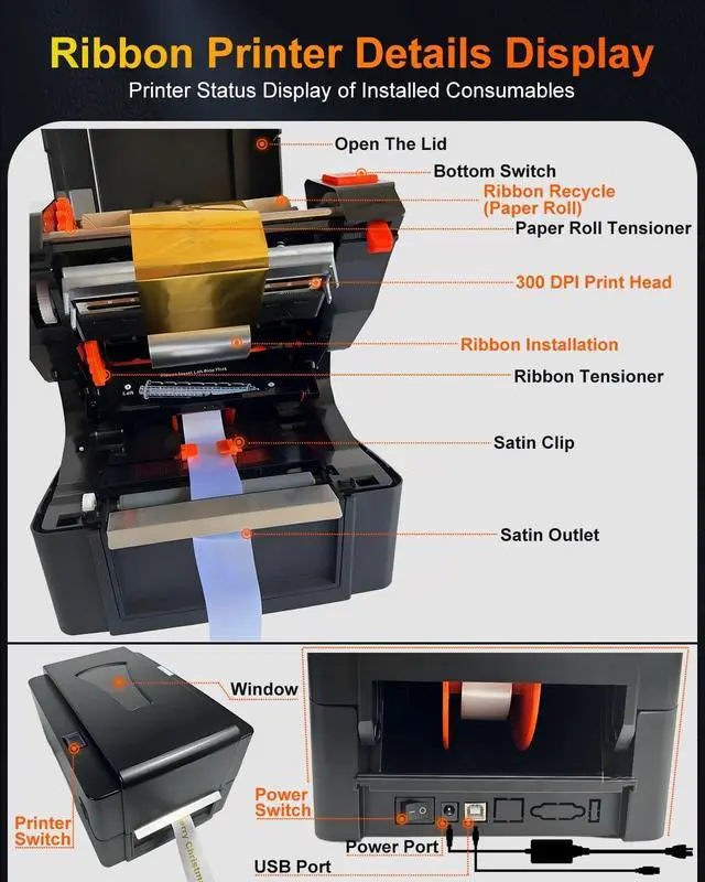 Alt view image 7 of 7 - Ribbon Printer Machine for Florist, Wedding