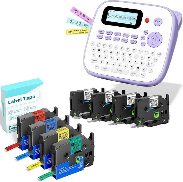 Main image of Label Maker Machine with Color Tapes 8PK Bundle 12mm 0.47 Laminated, Label Maker Waterproof-Labels, Portable D210S Labeler, Wireless Labeling Machine for Jars Bottle School Supplies