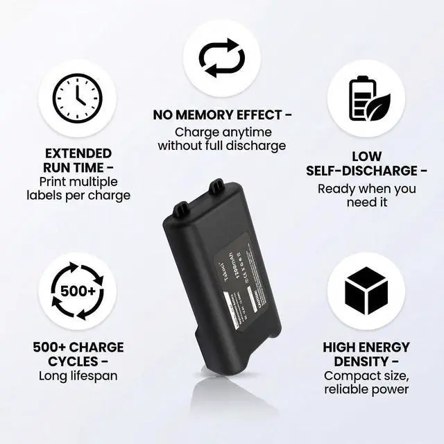 Alt view image 5 of 6 - 2 Pack BMP61 Battery Compatible with BMP41 M410 BMP41-BATT Label Printer 10.8V 1200mAh