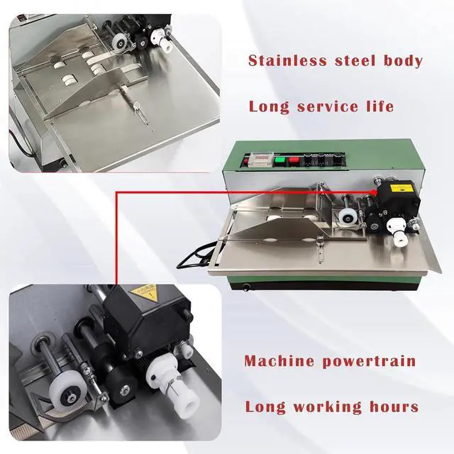 Alt view image 2 of 7 - Solid Ink Coding Machine Automatic Ink Wheel Continuous Coding Machine for Paper Plastic Film Aluminum Foil Paint 110V