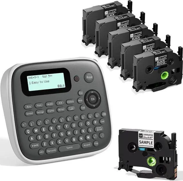 Main image of D210S Label Maker Machine with 6PK Tapes, Portable Label Maker with Keyboard, Powered by Type-C, Easy Labeler Machine for School Supplies Office Organization