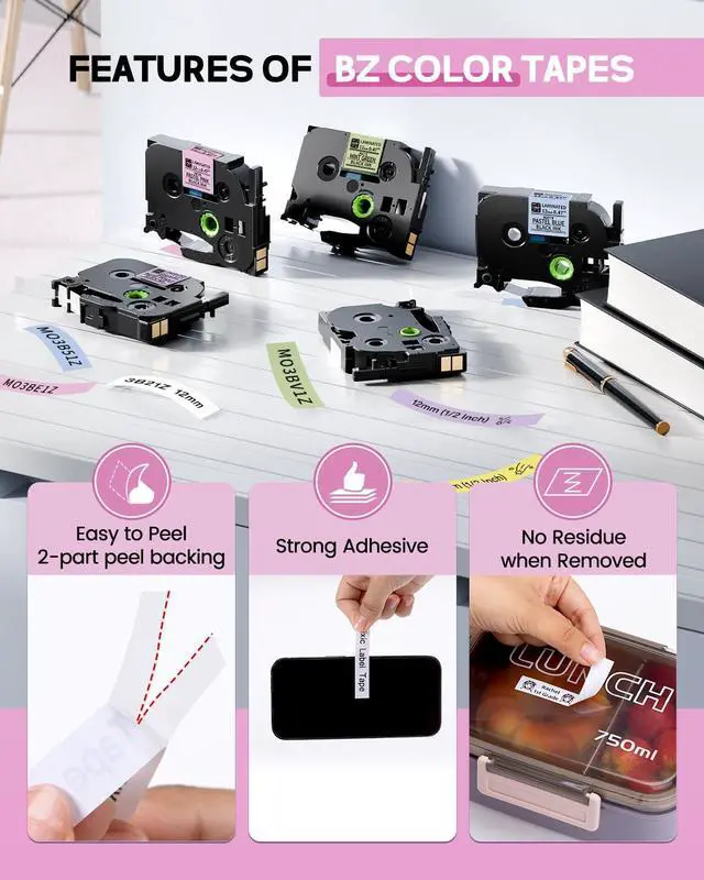 Alt view image 6 of 7 - Vixic Label Maker, Labeler Machine with Colored Tapes, Handheld Electric Label Maker with Keyboard, Electrician Labelmaker with Different Fonts & Waterproof Labels for Wire Cable Network Tool Labeling
