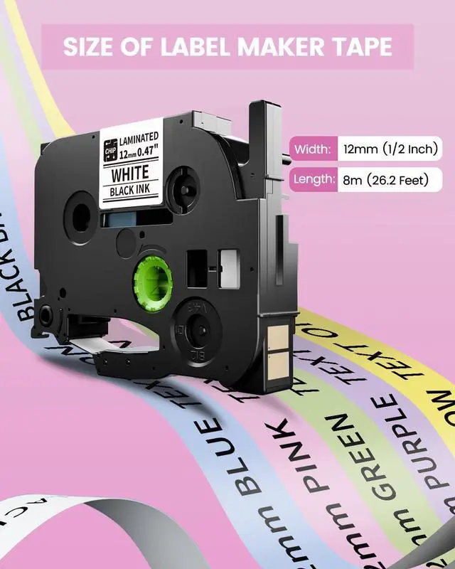 Alt view image 3 of 3 - Vixic Label Maker Waterproof Labels, Label Maker Machine with Colored Tapes 12mm Laminated, Handheld Electric Labelmaker with Keyboard, Electrician Labeler Machine for Wire Cable Network Tool Labeling