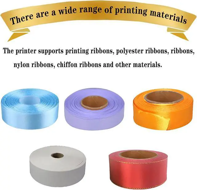 Alt view image 2 of 7 - Satin Ribbon Printing Machine with Holder,200 Dpi Ribbon Printer Machine Stain Ribbon Label Printer 150mm/S Supports 50+ Languages, DIY Decorative RibbonSingle Row