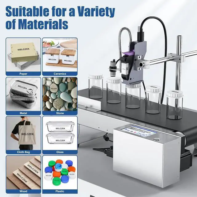 Alt view image 4 of 6 - JS350 Automatic Inkjet Coding Machine with Mini Conveyor Belt