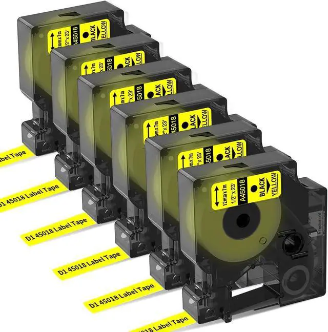 Alt view image 3 of 7 - 21-Pack Label Maker Tape, Including 15-Pack 12mm White 45013 + 6-Pack 12mm Yellow 45018, Compatible with Dymo LabelManager 160 210D 260P 280 360D 420P 500TS 640CB PnP