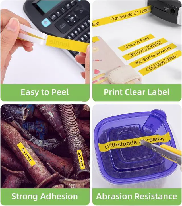 Alt view image 5 of 7 - 21-Pack Label Maker Tape, Including 15-Pack 12mm White 45013 + 6-Pack 12mm Yellow 45018, Compatible with Dymo LabelManager 160 210D 260P 280 360D 420P 500TS 640CB PnP