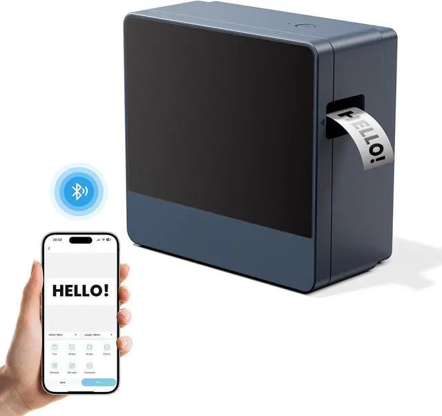 Main image of Label Maker Machine with-Tape 1 Inch, Wide Label Maker Waterproof-Labels, Bluetooth Rechargeable Labeler with 24mm 1" Laminated Tapes, Automatic Cutting, Connects to PC/Phone