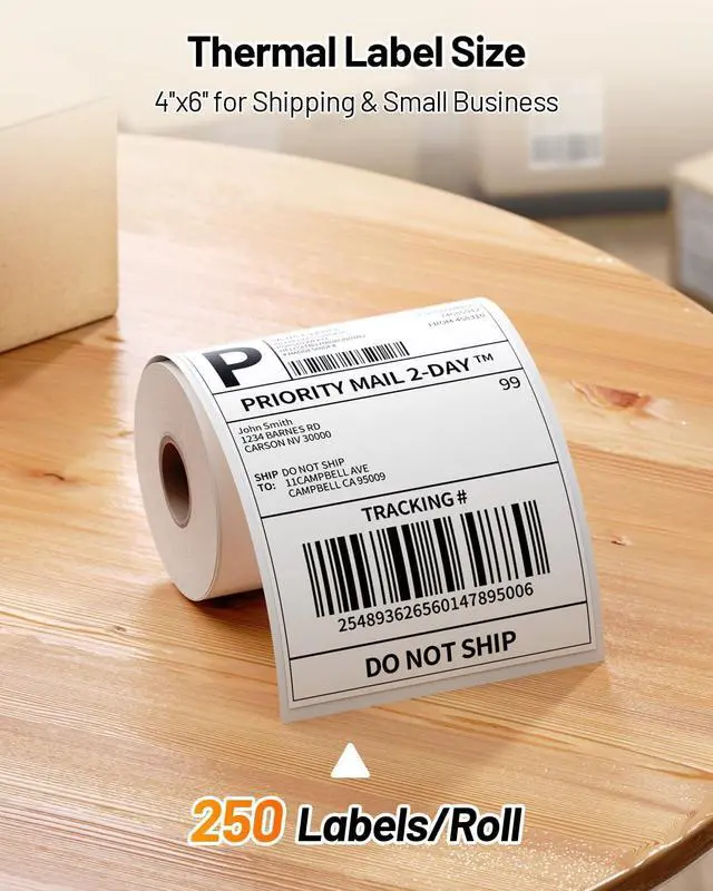 Alt view image 7 of 7 - Phomemo Thermal Label Printer with Touchable Screen & 250 4x6 Roll Labels