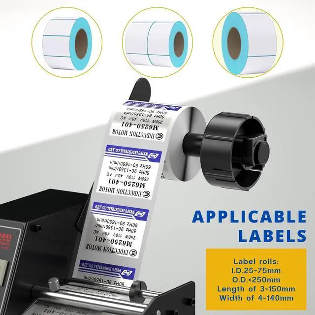 Alt view image 5 of 7 - Automatic Label Dispenser, Automatic Label Separator, Automatic Label Stripper 110V Speed Adjustable Electric Label Machine Auto Counting 0-999999 for Label Width 4-140mm