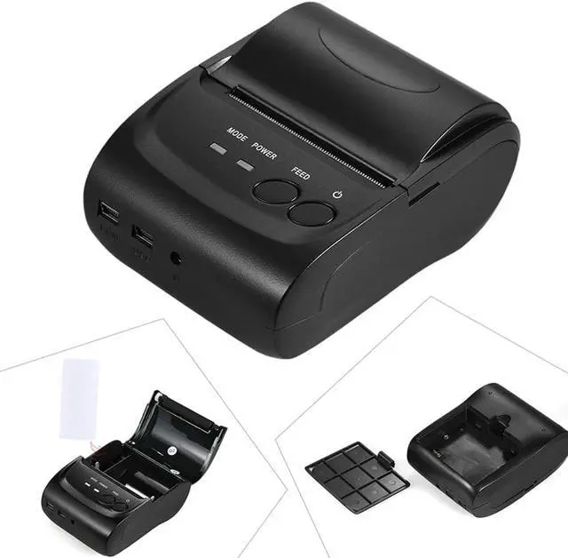 Alt view image 3 of 7 - Thermal Printer 58Mm, POS-5802DD Mini Portable Wireless USB Thermal Printer Receipt Ticket POS Printing for iOS Android Windows