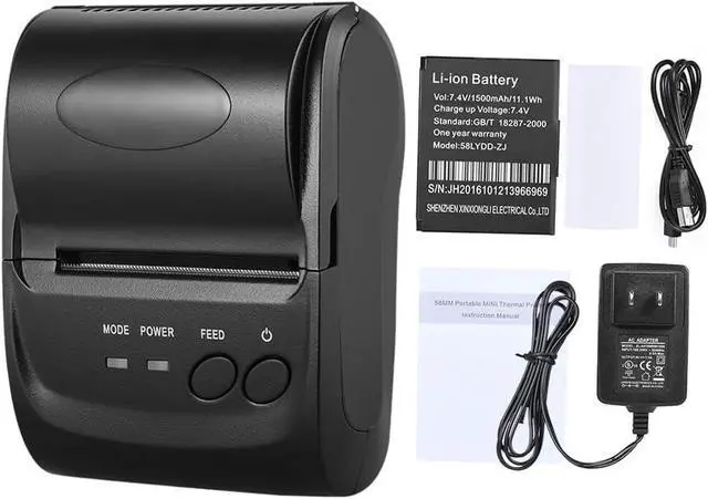 Alt view image 7 of 7 - Thermal Printer 58Mm, POS-5802DD Mini Portable Wireless USB Thermal Printer Receipt Ticket POS Printing for iOS Android Windows
