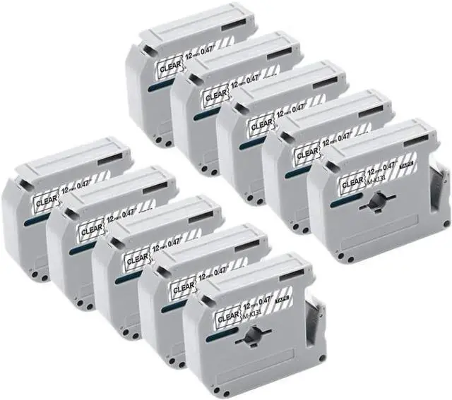 Main image of Label Tape Compatible with MK 131 MK131 M-K131 Label Maker 12mm Black On Clear 10 Pack