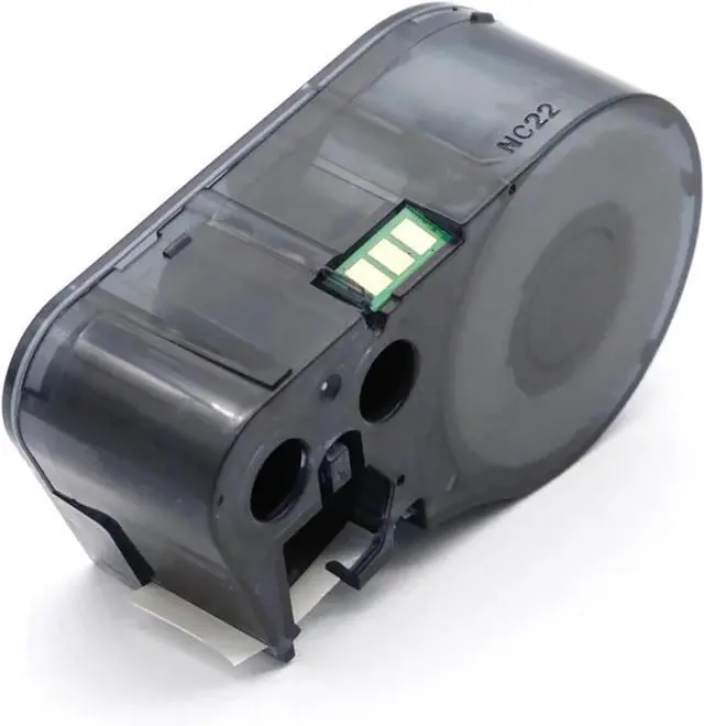 Alt view image 5 of 7 - Compatible MC1-1000-595-WT-BK Cartridge Ribbon, Vinyl Labels Tape, Black on Yellow Red Printer BMP-41 BMP-51 BMP-53 Chip 25.4mm(MC-1000-595-RD-BK)