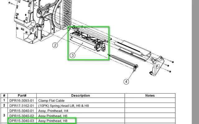 Alt view image 2 of 6 - Assy,Printhead Carriage for Datamax H6210,H6308 Thermal Barcode Label Printer DPR15-3040-02