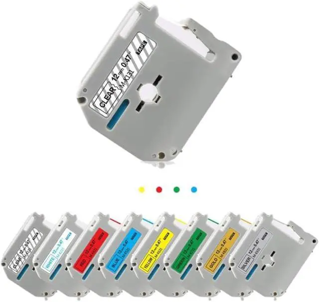 Alt view image 4 of 4 - Label Tape Compatible with PT-70 PT-90 Label Maker 12mm MK931 MK-931 M-K931 Black On Silver