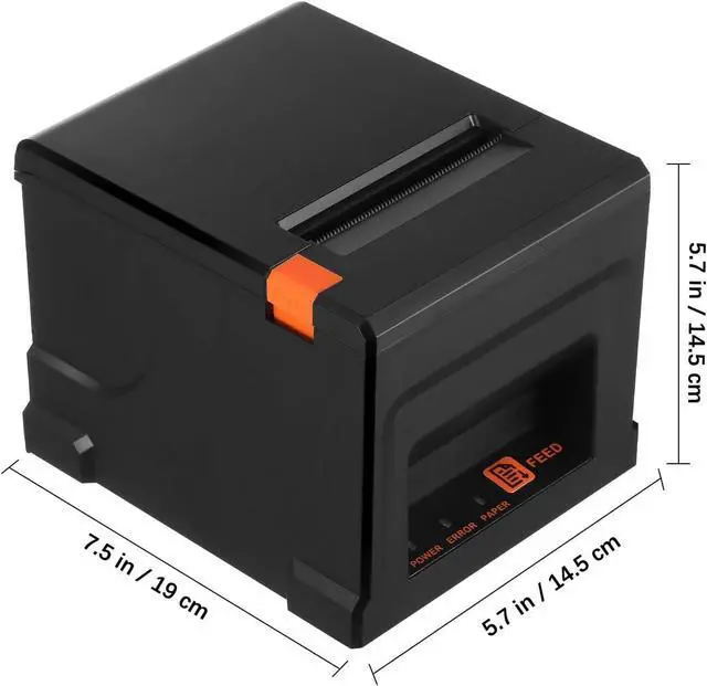 Alt view image 2 of 7 - Thermal Label Printer 80mm Portable Thermal Shipping Printer with USB and Ethernet Ports 203dpi for Small Business Suitable for Logistics and Printing Receipts US Plug