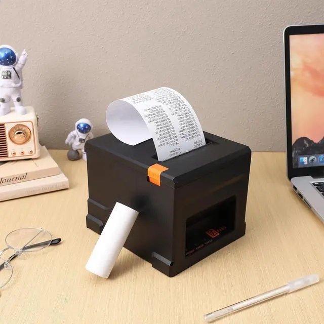 Alt view image 4 of 7 - Thermal Label Printer 80mm Portable Thermal Shipping Printer with USB and Ethernet Ports 203dpi for Small Business Suitable for Logistics and Printing Receipts US Plug