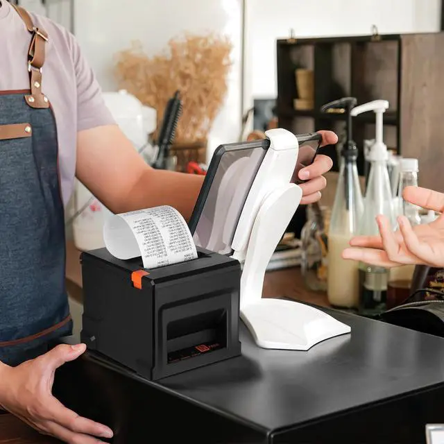 Alt view image 5 of 7 - Thermal Label Printer 80mm Portable Thermal Shipping Printer with USB and Ethernet Ports 203dpi for Small Business Suitable for Logistics and Printing Receipts US Plug
