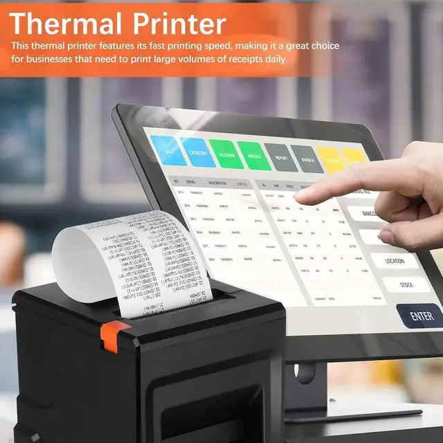 Alt view image 7 of 7 - Thermal Label Printer 80mm Portable Thermal Shipping Printer with USB and Ethernet Ports 203dpi for Small Business Suitable for Logistics and Printing Receipts US Plug
