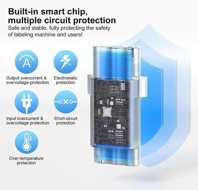 Alt view image 3 of 7 - Capacity LiBattery for M210, BMP21Plus, BMP21LAB, BMP21, IDPAL, LABPAL Label Printers Battery Fast Charging Additionally Battery
