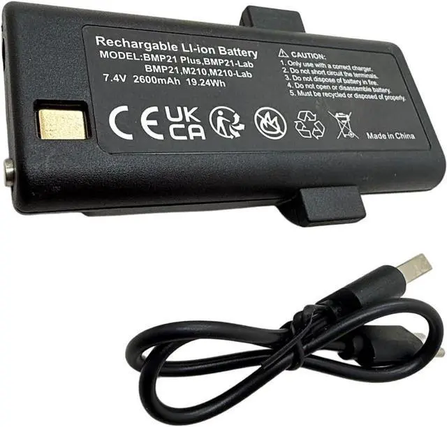 Main image of Capacity LiBattery for M210, BMP21Plus, BMP21LAB, BMP21, IDPAL, LABPAL Label Printers Battery Fast Charging Additionally Battery
