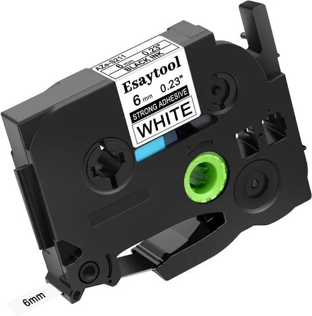 Main image of 20 X Compatible with P-Touch TZe-111 AZE-111 TZ-111 Black on White 6mm 0.23'' Extra Strength Adhesive Laminated Tape Replacement for Ptouch PT-H100 PT-D200 PT-P700 PT-1000 Label Maker