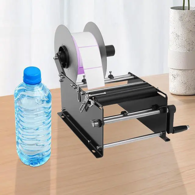 Alt view image 3 of 7 - Manual Round Labeling Machine, MT-30 Round Bottle Labeling Machine Semi Automatic Label Applicator with Handle for Bottles Diameter Round Glass Plastic Metal Bottle