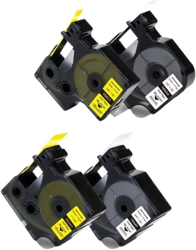 Alt view image 2 of 6 - 10Pcs 18443 Labels for Tape 18443 9mm Black On White Label Tape Compatible with 4200 5000 5200 6000 Label Maker