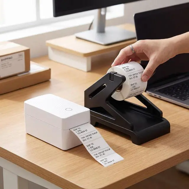 Alt view image 5 of 7 - Bluetooth Thermal Label Printer, Commercial Use Wireless Label Printer with App Control for Small Businesses (US Plug)