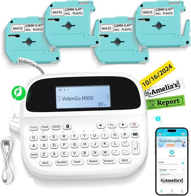 Main image of Label Maker Machine with Tapes, Rechargeable Label Maker Waterproof-Labels