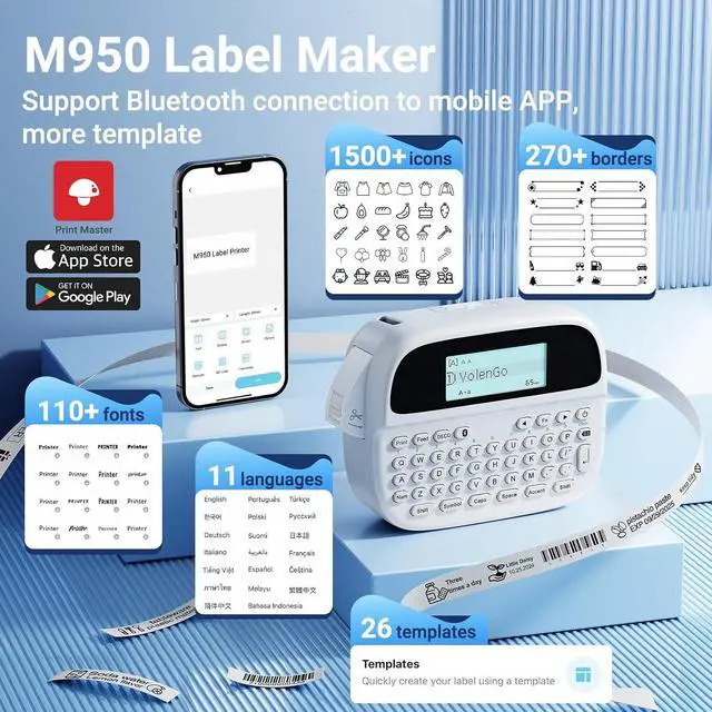 Alt view image 6 of 7 - Label Maker Machine with Tapes, Rechargeable Label Maker Waterproof-Labels