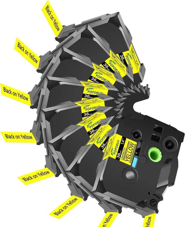 Main image of 36mm 1.4 Laminated Yellow Tape Compatible for Brother P-Touch TZ661 TZ-661 TZe-661 TZe661 Black on Yellow 1-1/2'' Label Tape for PT530 PT550 PT3600 PTP900W Label Maker, 8 Pack
