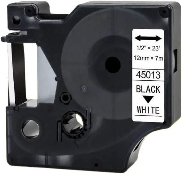 Alt view image 4 of 4 - 10pk 6mm 43613 Compatible with D1 Label Tape Black on White Cassette Tape Works with LabelManager 160 5200 4200 Maker
