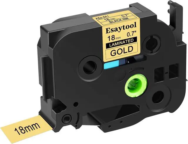 Main image of 30 X Compatible with P-Touch TZe-841 AZE-841 TZ-841 Black on Gold 18mm 0.7'' Laminated Label Tape Replacement for Ptouch PT-1300 PT-2030 PT-300 PT-D400AD PT-E550W PT-P950NW Label Maker