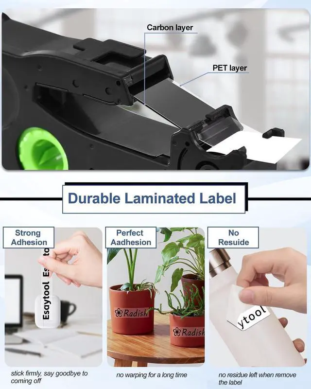 Alt view image 5 of 7 - 6 Pack Compatible with P-Touch TZe-161 TZe161 TZ-161 Black on Clear 36mm 1.4'' Laminated Label Tape Replacement for Ptouch PT-P900 9600 9700PC D800W E800W 9500PC P900W P950NW Makers