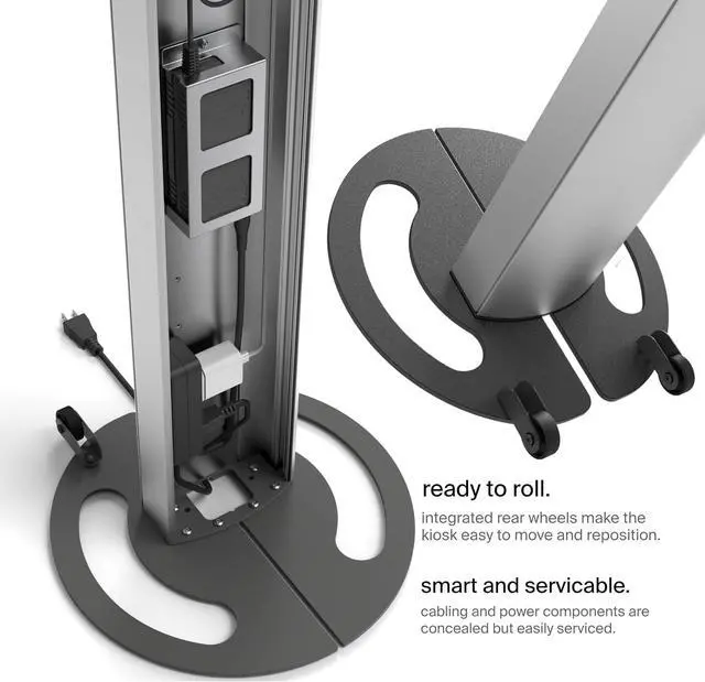 Alt view image 5 of 6 - SPROCKET Premium Kiosk Stand T Print B15 - Most Advanced & Key-Locked Secure Tablet Floor Stand with Label Printer, Adjustable Mount & Ergonomic Design, Compatible with Apple iPad