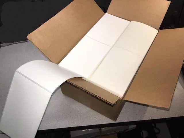 Alt view image 4 of 5 - 2 Stacks Fanfold 4" x 6" Direct Thermal Labels, 2000 Labels Per Stack, White Perforated, Permanent-Adhesive, Compatible with Zebra, Rollo and Most Thermal Label Printer
