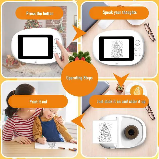 Alt view image 7 of 7 - Fafeicy AI Voice Sticker Printer, Inkless Thermal Label Printer with 2.8 Inch Touchscreen and AI Photo Recognition Voice Chat for Kids Learning at Home