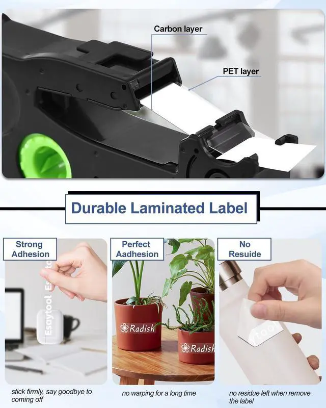 Alt view image 5 of 7 - 20 X Compatible with P-Touch TZe-155 AZE-155 TZ-155 White on Clear 24mm 0.94'' Laminated Label Tape Replacement for Ptouch PT-D600 PT-E500 PT-H500 PT-P710BT PT-1400 PT-9200DX Label Maker